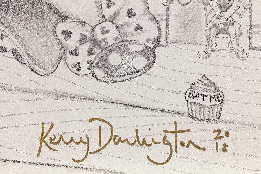 Alice Finds the Little Door - Original Sketch - SOLD by artist Kerry Darlington - Wyecliffe Galleries