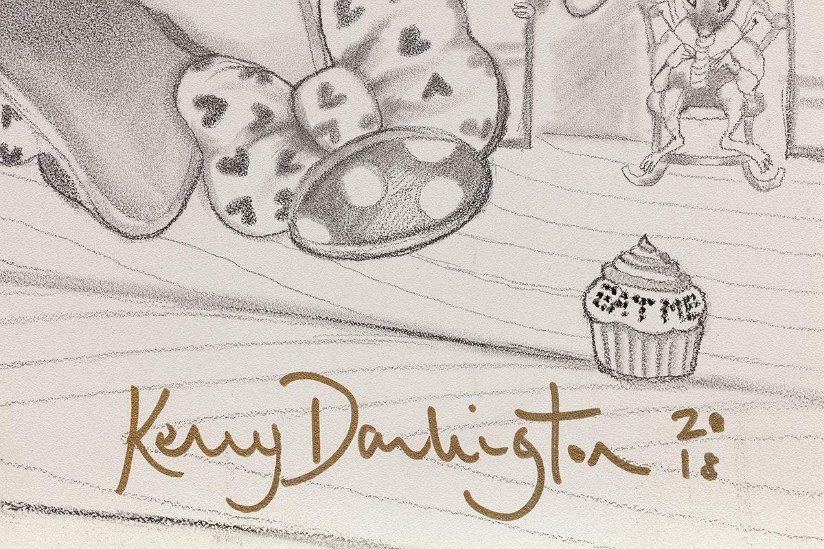 Alice Finds the Little Door - Original Sketch - SOLD by artist Kerry Darlington - Wyecliffe Galleries