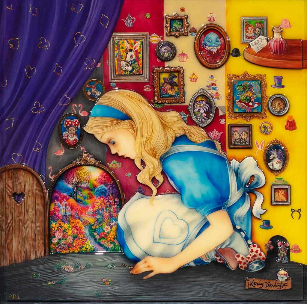 Alice Finds the Little Door - RARE Edition - SOLD by artist Kerry Darlington - Wyecliffe Galleries