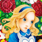 Alice in the Rose Garden - Original - SOLD by artist Kerry Darlington - Wyecliffe Galleries