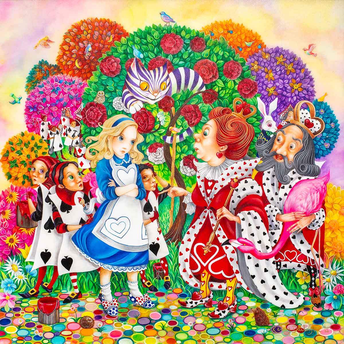 Alice in the Rose Garden - Original - SOLD by artist Kerry Darlington - Wyecliffe Galleries