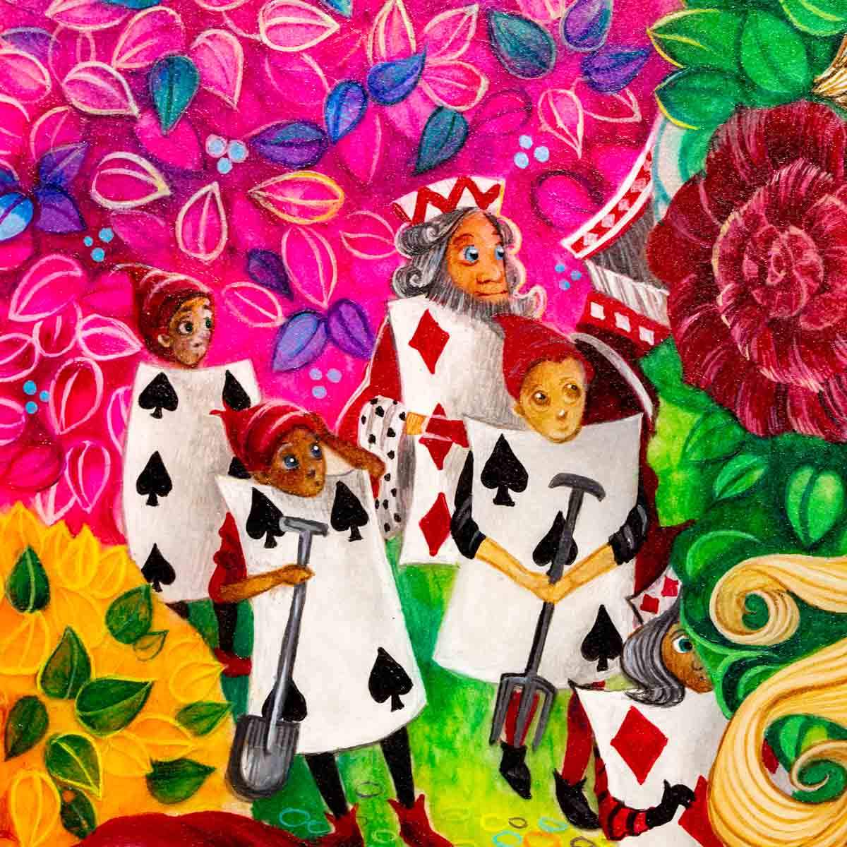 Alice in the Rose Garden - Original - SOLD by artist Kerry Darlington - Wyecliffe Galleries