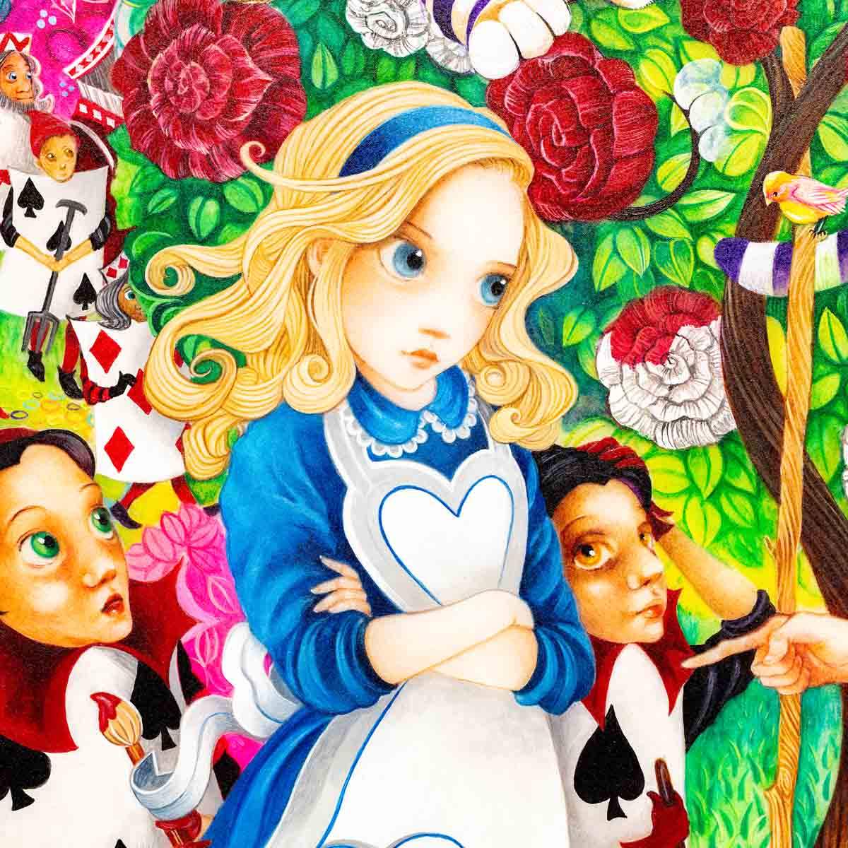 Alice in the Rose Garden - Original - SOLD by artist Kerry Darlington - Wyecliffe Galleries