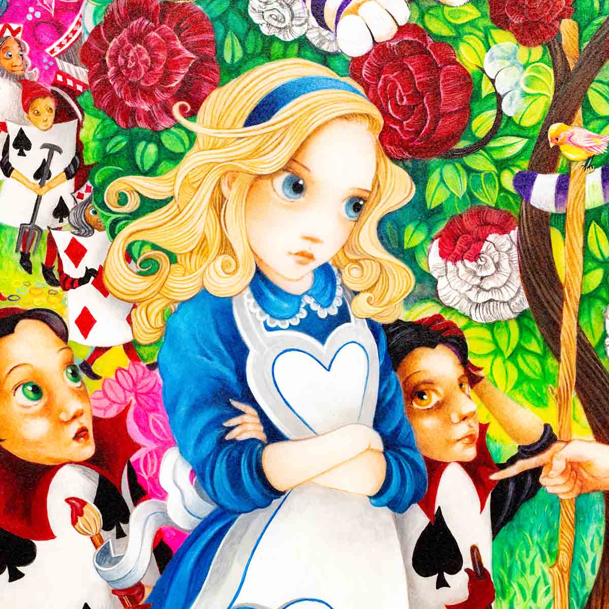 Alice in the Rose Garden - Original Kerry Darlington Framed