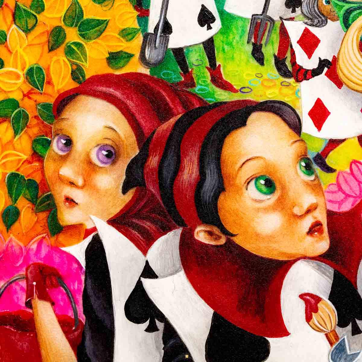 Alice in the Rose Garden - Original - SOLD by artist Kerry Darlington - Wyecliffe Galleries