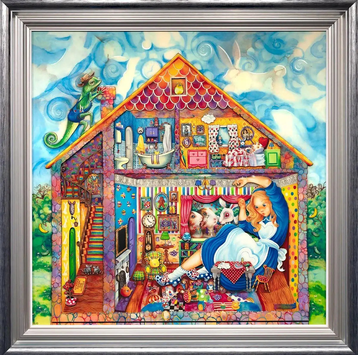 Alice in William Rabbits House - Deluxe Edition by artist Kerry Darlington - Wyecliffe Galleries