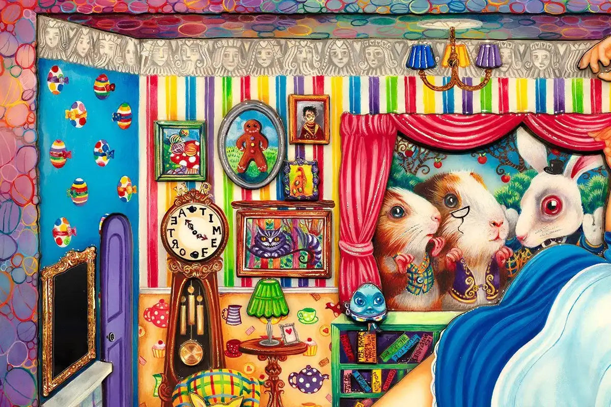 Alice in William Rabbits House - Deluxe Edition by artist Kerry Darlington - Wyecliffe Galleries