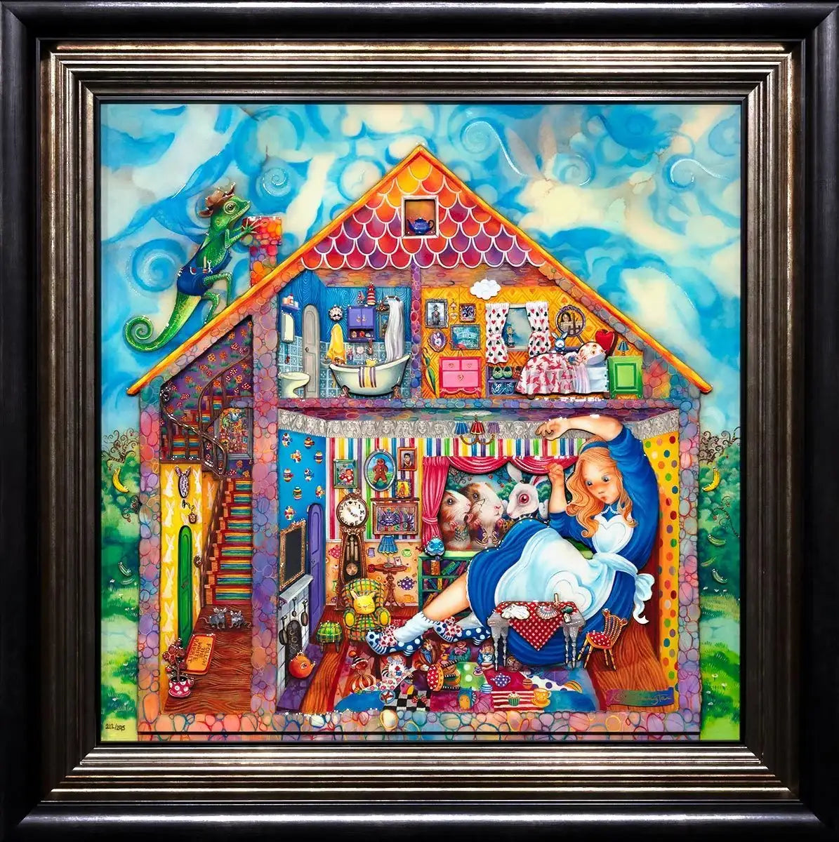 Alice in William Rabbits House - Rare Artist Proof Edition - SOLD OUT by artist Kerry Darlington - Wyecliffe Galleries