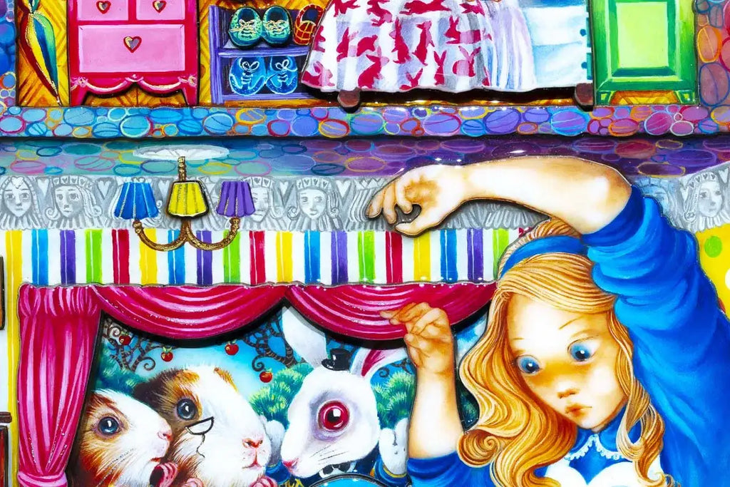 Alice in William Rabbits House - Rare Artist Proof Edition - SOLD OUT by artist Kerry Darlington - Wyecliffe Galleries