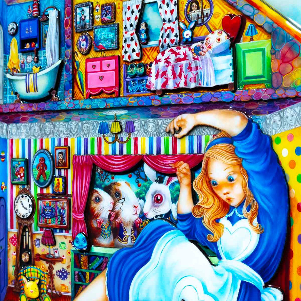 Alice in William Rabbits House - Rare Artist Proof Edition - SOLD OUT by artist Kerry Darlington - Wyecliffe Galleries