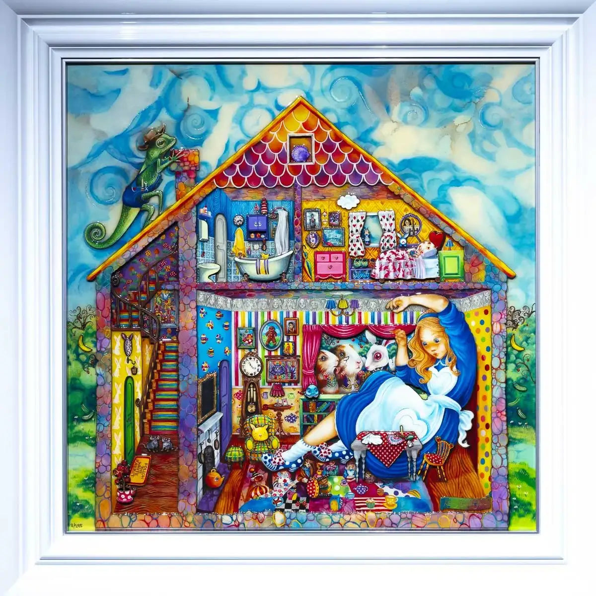 Alice in William Rabbits House - Rare Artist Proof Edition - SOLD OUT by artist Kerry Darlington - Wyecliffe Galleries
