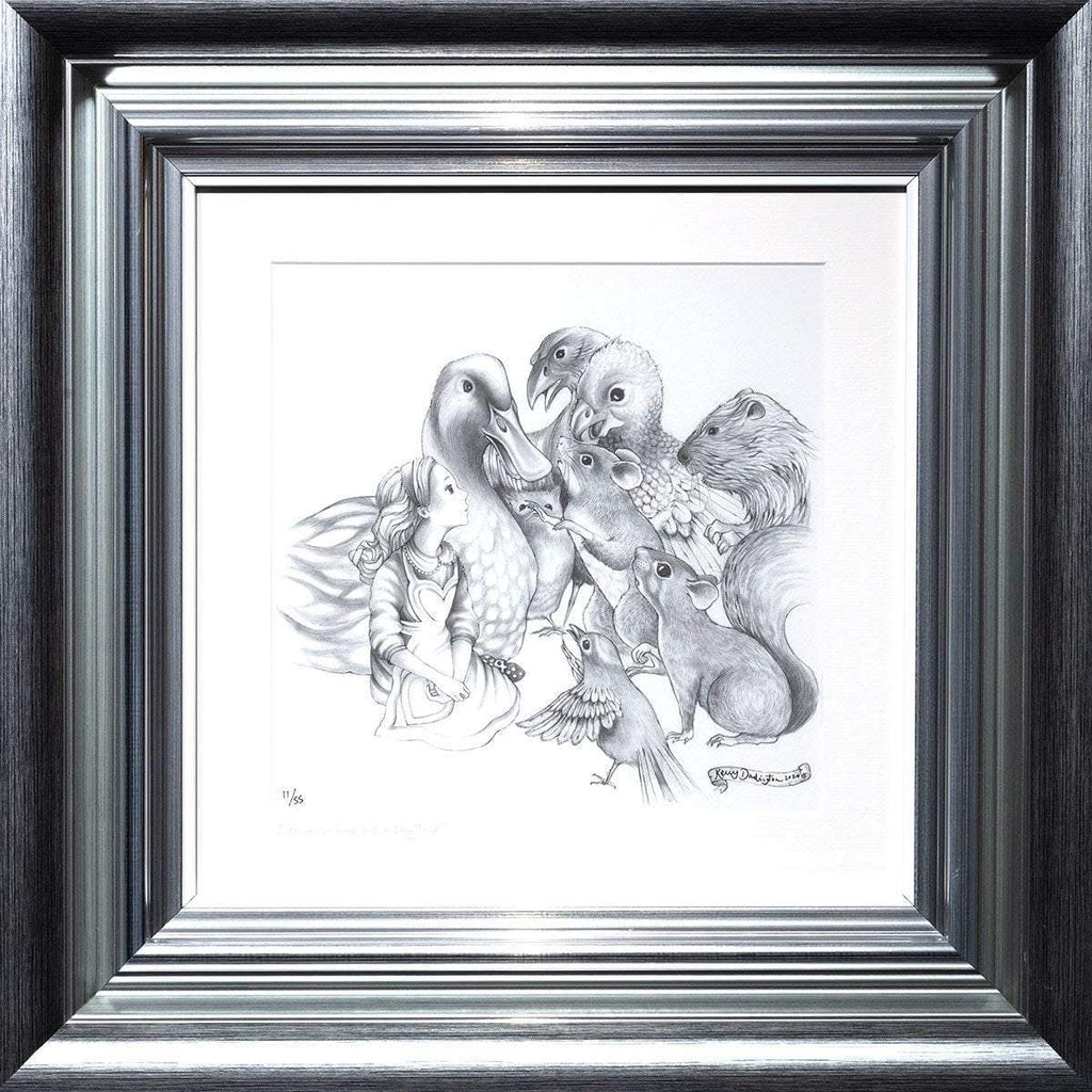 Alice Pencil Sketch Boutique Editions - non matching set of 4 - SOLD OUT by artist Kerry Darlington - Wyecliffe Galleries