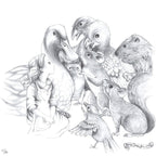 Alice Pencil Sketch Boutique Editions - non matching set of 4 - SOLD OUT by artist Kerry Darlington - Wyecliffe Galleries
