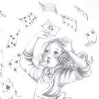 Alice Pencil Sketch Boutique Editions - non matching set of 4 - SOLD OUT by artist Kerry Darlington - Wyecliffe Galleries