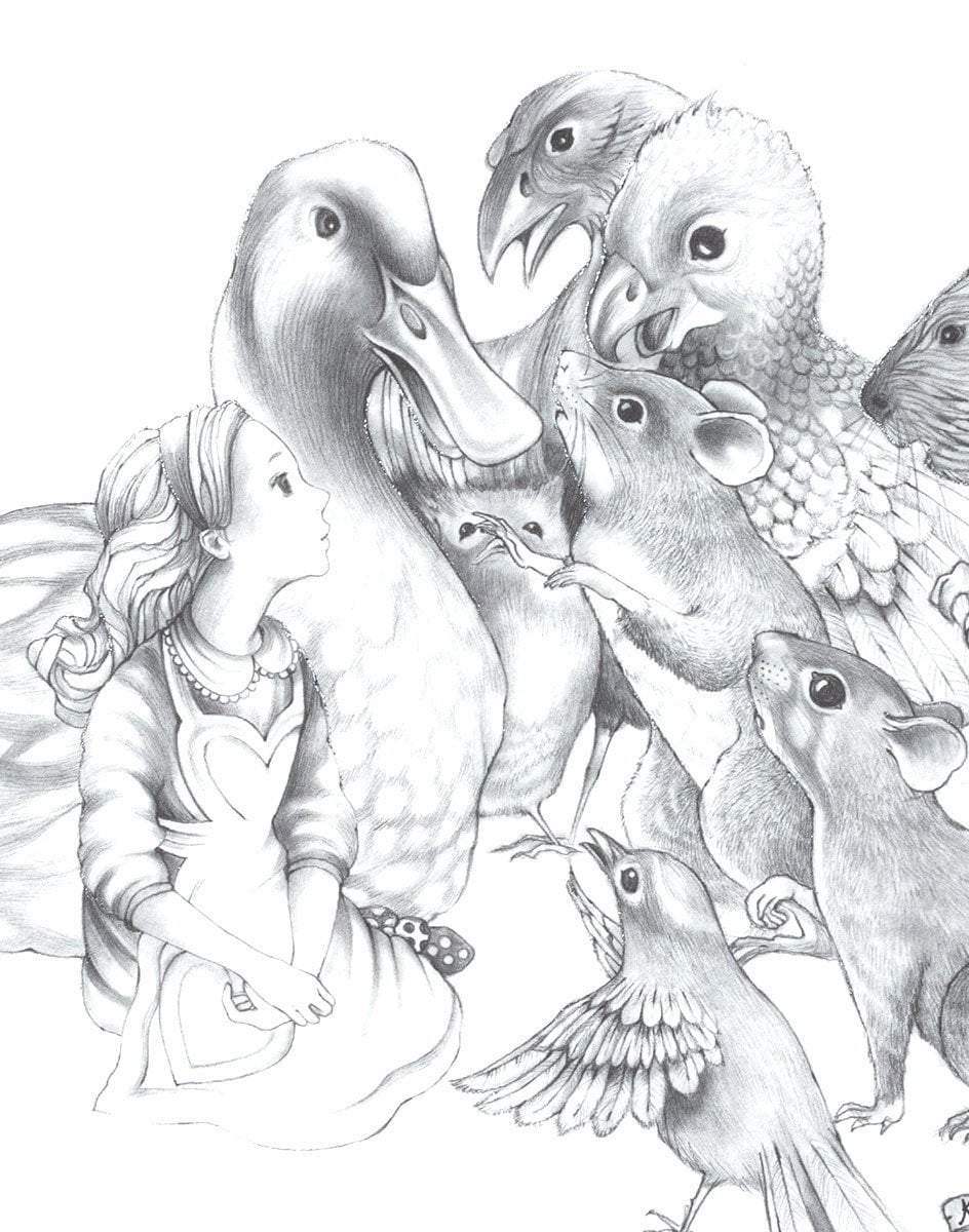 Alice Pencil Sketch Boutique Editions - non matching set of 4 - SOLD OUT by artist Kerry Darlington - Wyecliffe Galleries