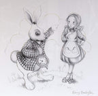 Alice Pencil Sketch Boutique Editions - non matching set of 4 - SOLD OUT by artist Kerry Darlington - Wyecliffe Galleries
