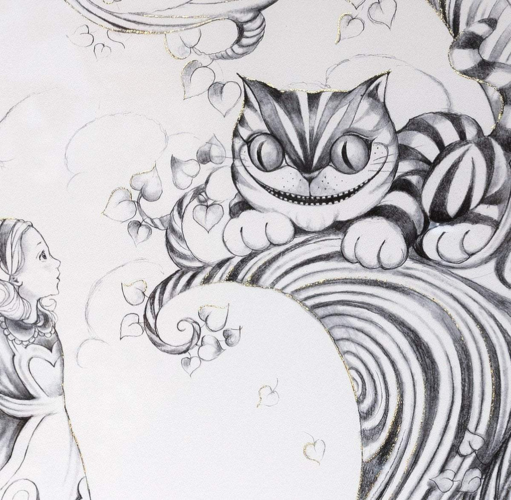 Alice Pencil Sketch Boutique Editions - non matching set of 4 - SOLD OUT by artist Kerry Darlington - Wyecliffe Galleries