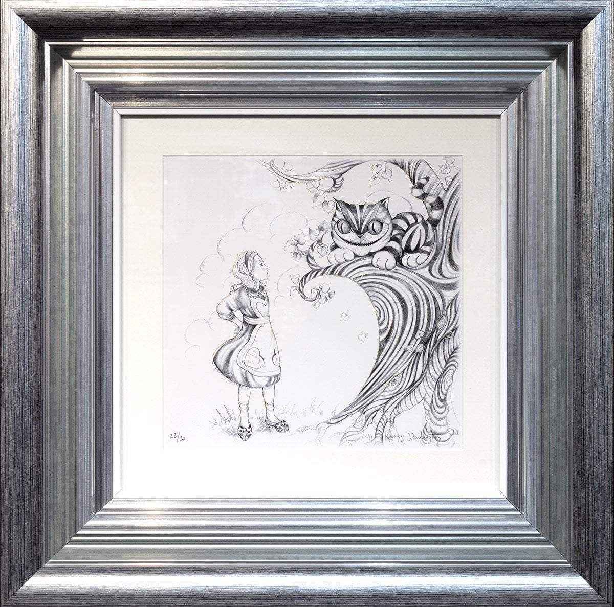 Alice Pencil Sketch Boutique Editions - non matching set of 4 - SOLD OUT by artist Kerry Darlington - Wyecliffe Galleries
