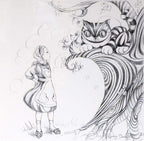 Alice Pencil Sketch Boutique Editions - non matching set of 4 - SOLD OUT by artist Kerry Darlington - Wyecliffe Galleries