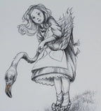 Alice Plays Croquet (sketch) - SOLD OUT by artist Kerry Darlington - Wyecliffe Galleries