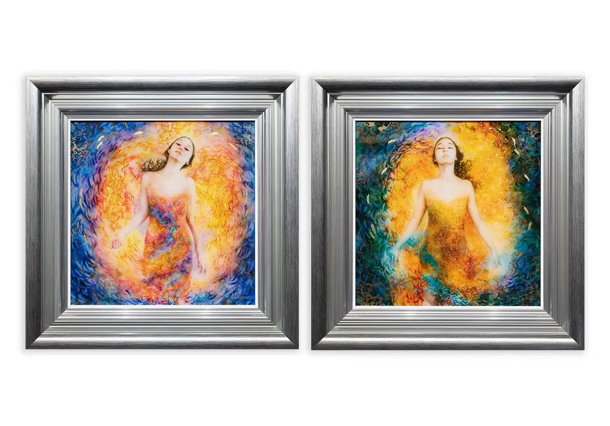 Birth Of An Angel & Angel Illuminated - Matching SET - SOLD by artist Kerry Darlington - Wyecliffe Galleries