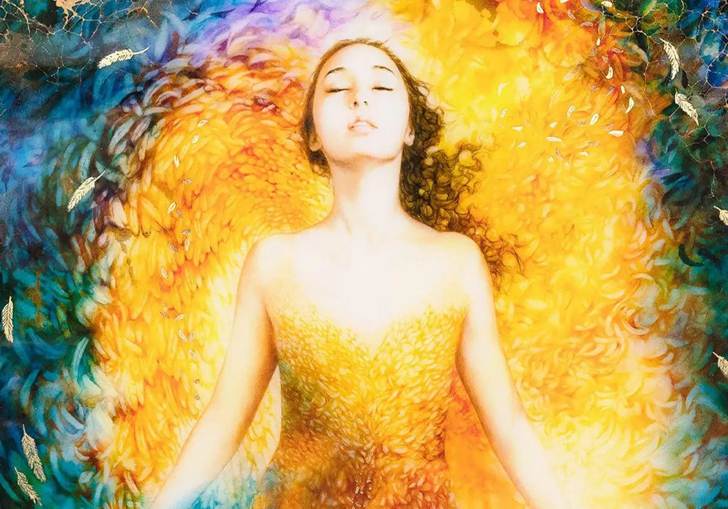 Birth Of An Angel & Angel Illuminated - Matching SET - SOLD by artist Kerry Darlington - Wyecliffe Galleries