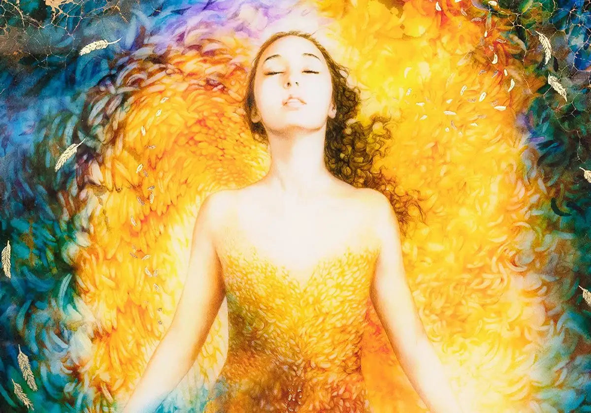 Birth Of An Angel & Angel Illuminated - Matching SET - SOLD by artist Kerry Darlington - Wyecliffe Galleries