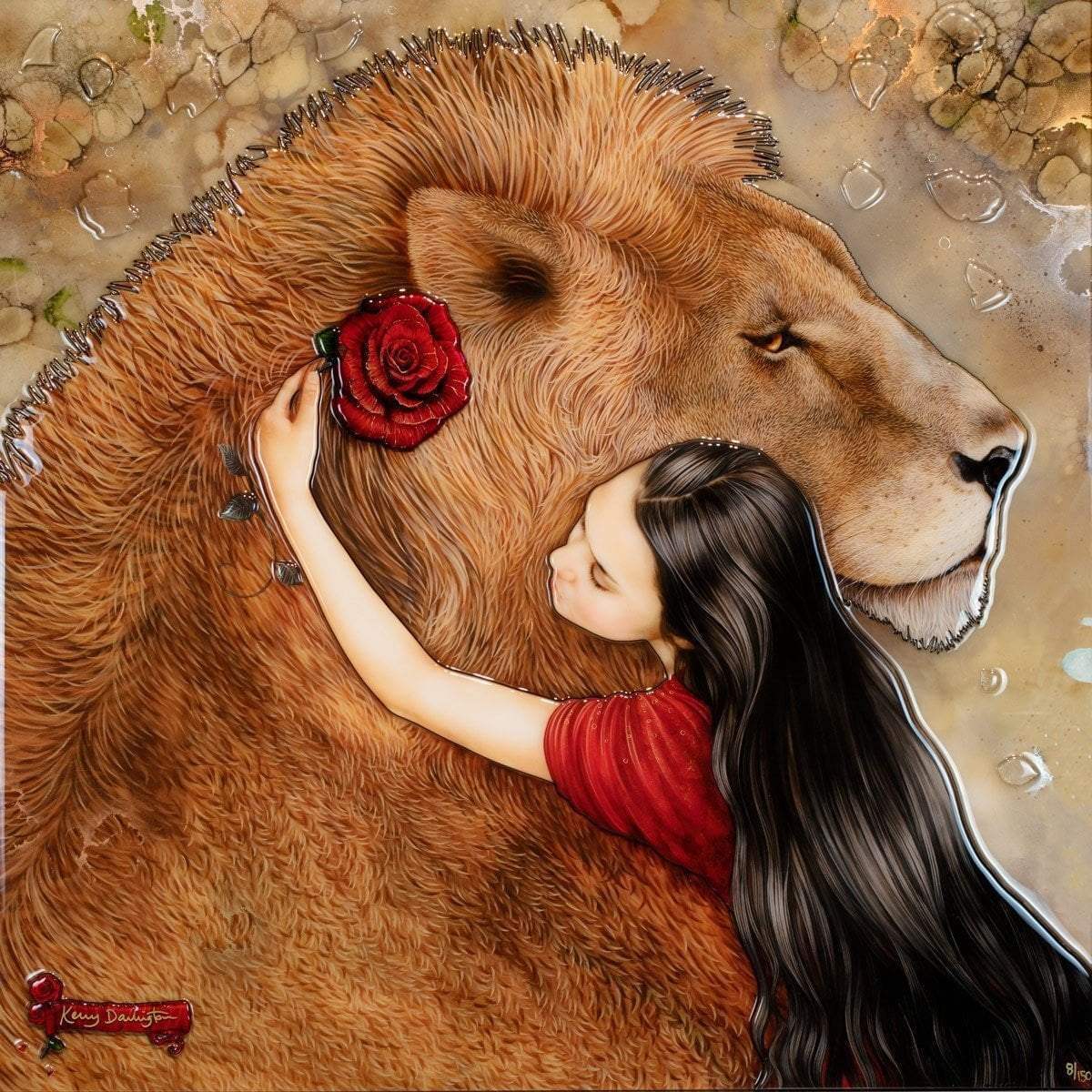 Beauty and the Beast - Edition - SOLD by artist Kerry Darlington - Wyecliffe Galleries