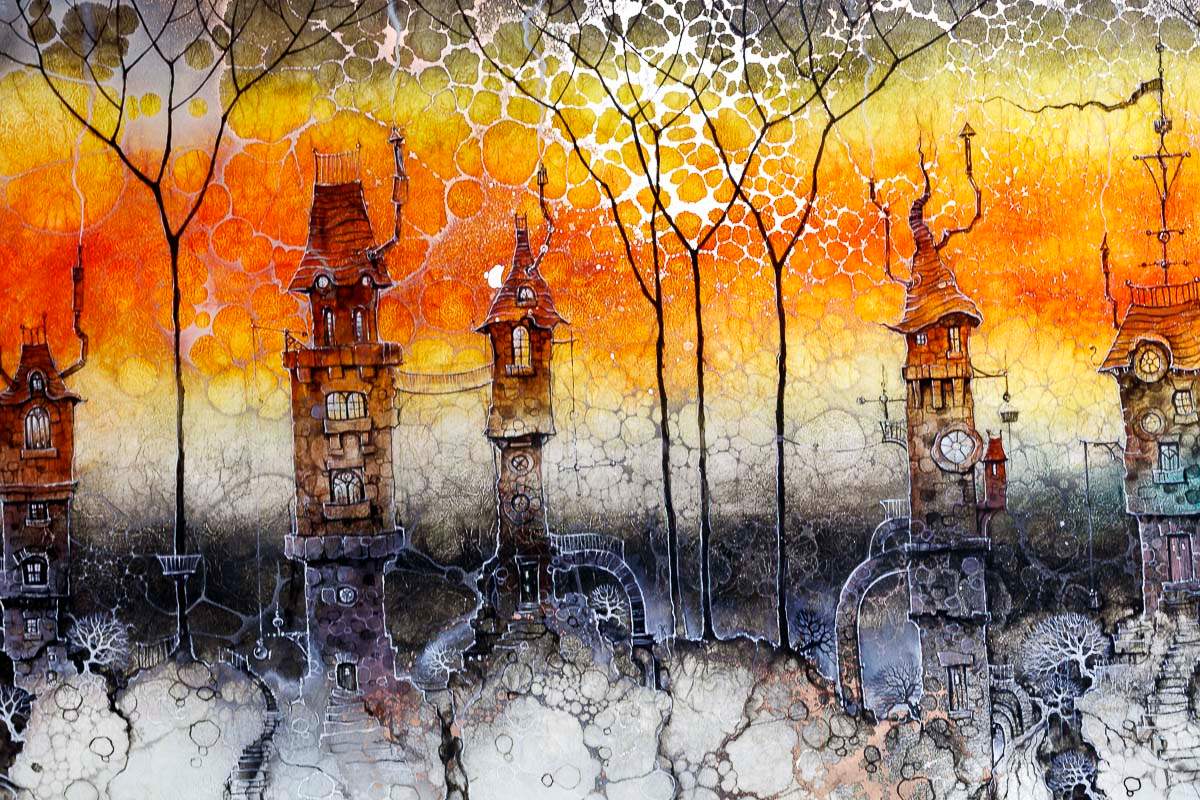 Belladonna Lane - Original by artist Kerry Darlington - Wyecliffe Galleries