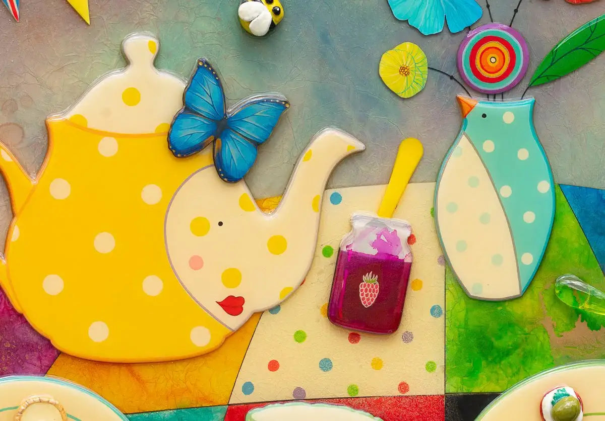 Bloomsbury and Maples Afternoon Tea Shop - Original SOLD by artist Kerry Darlington - Wyecliffe Galleries