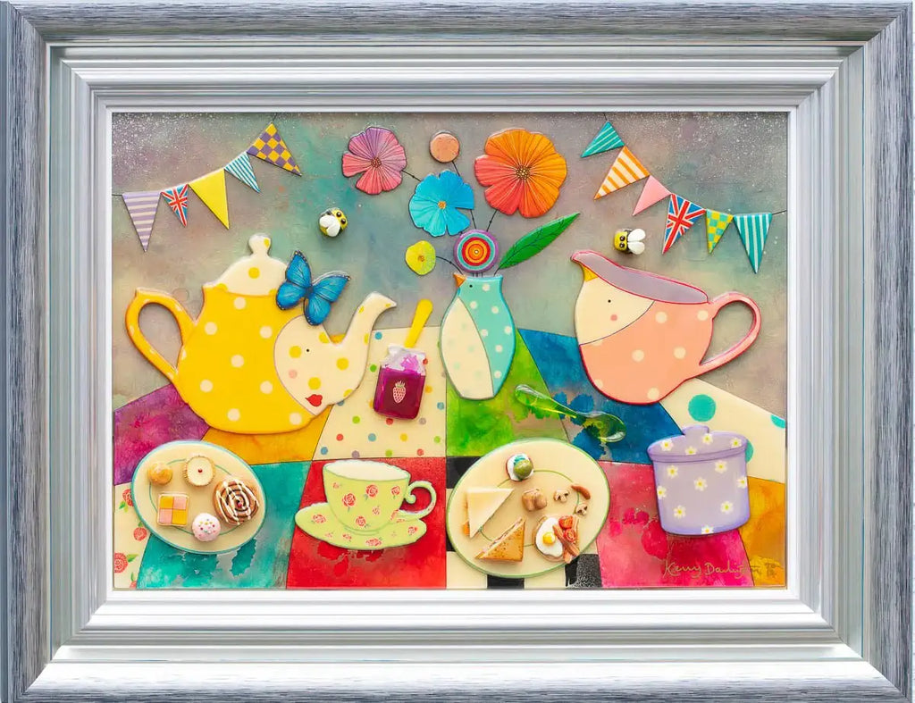 Bloomsbury and Maples Afternoon Tea Shop - Original SOLD by artist Kerry Darlington - Wyecliffe Galleries