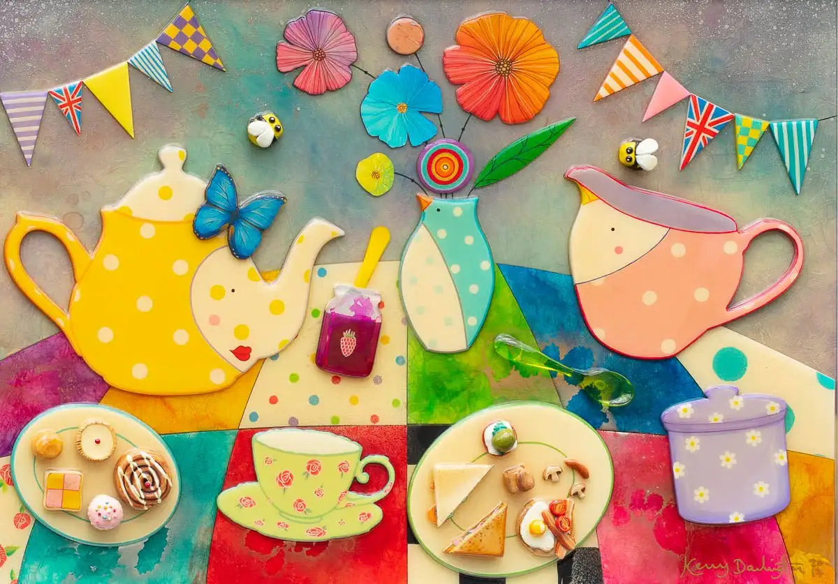 Bloomsbury and Maples Afternoon Tea Shop - Original SOLD by artist Kerry Darlington - Wyecliffe Galleries
