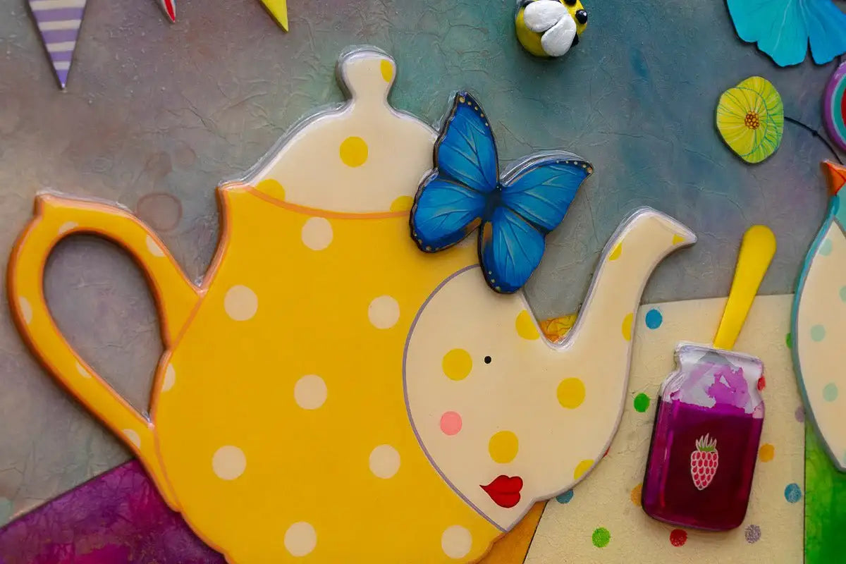 Bloomsbury and Maples Afternoon Tea Shop - Original SOLD by artist Kerry Darlington - Wyecliffe Galleries