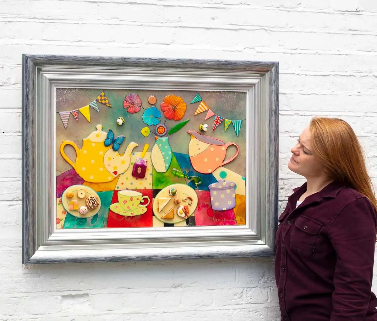 Bloomsbury and Maples Afternoon Tea Shop - Original SOLD by artist Kerry Darlington - Wyecliffe Galleries