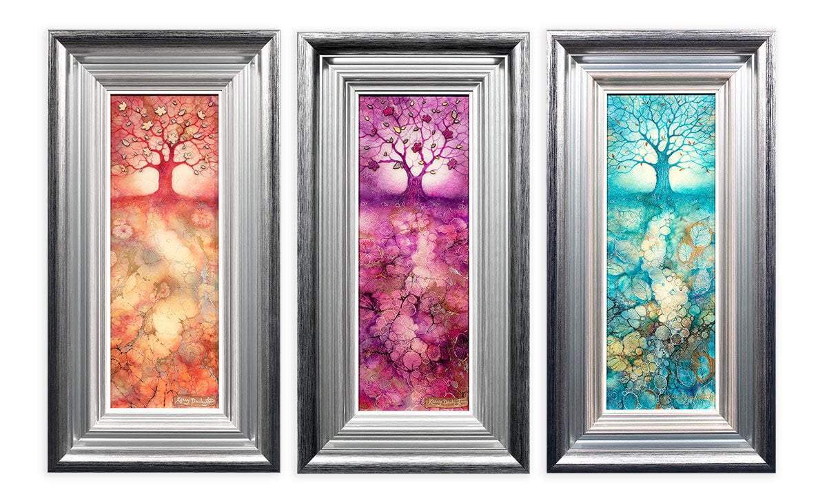 Blossom Trees - Unique Edition Set of 3 by artist Kerry Darlington - Wyecliffe Galleries