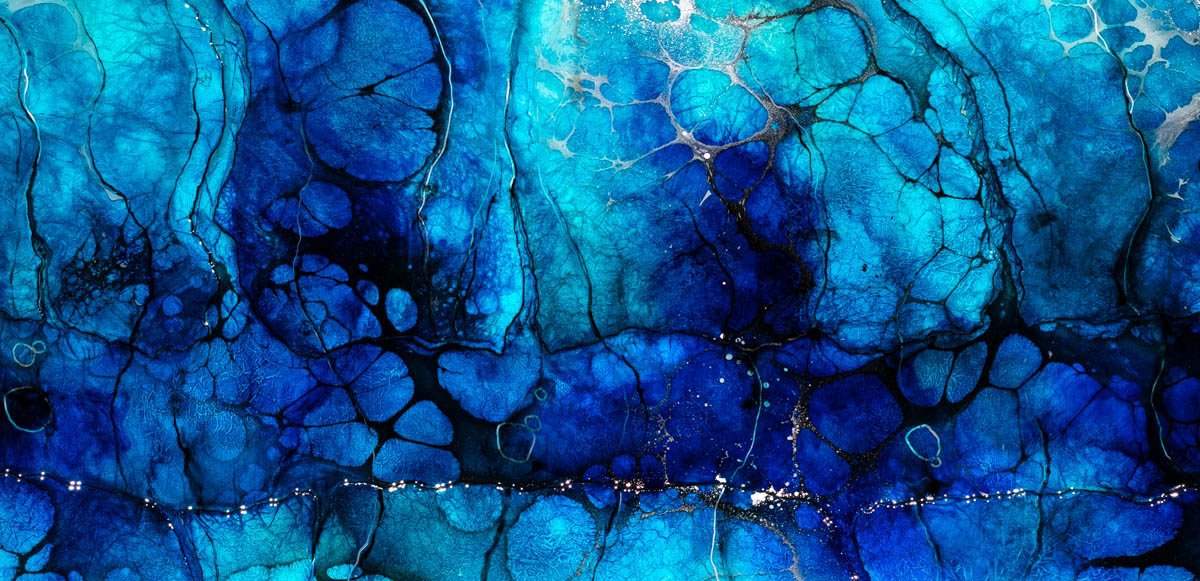 Blue Lake Crater - Original - SOLD by artist Kerry Darlington - Wyecliffe Galleries