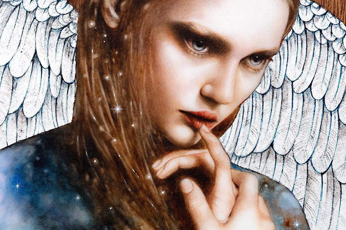 Cosmic Angel - Original - SOLD by artist Kerry Darlington - Wyecliffe Galleries