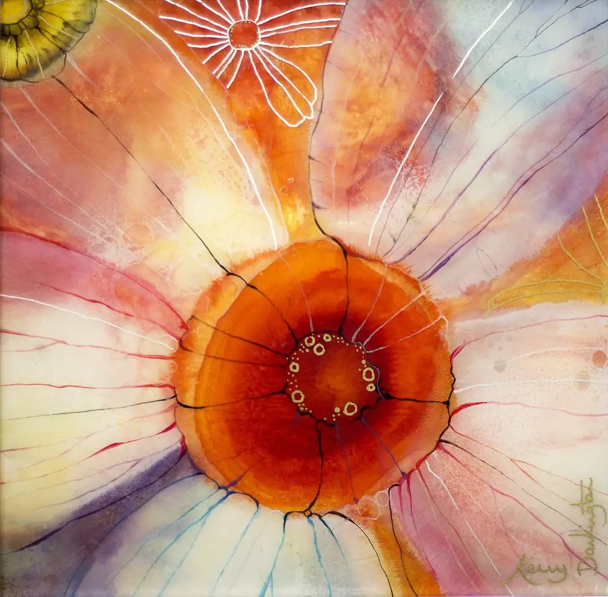 Dahlia - ORIGINAL - SOLD by artist Kerry Darlington - Wyecliffe Galleries