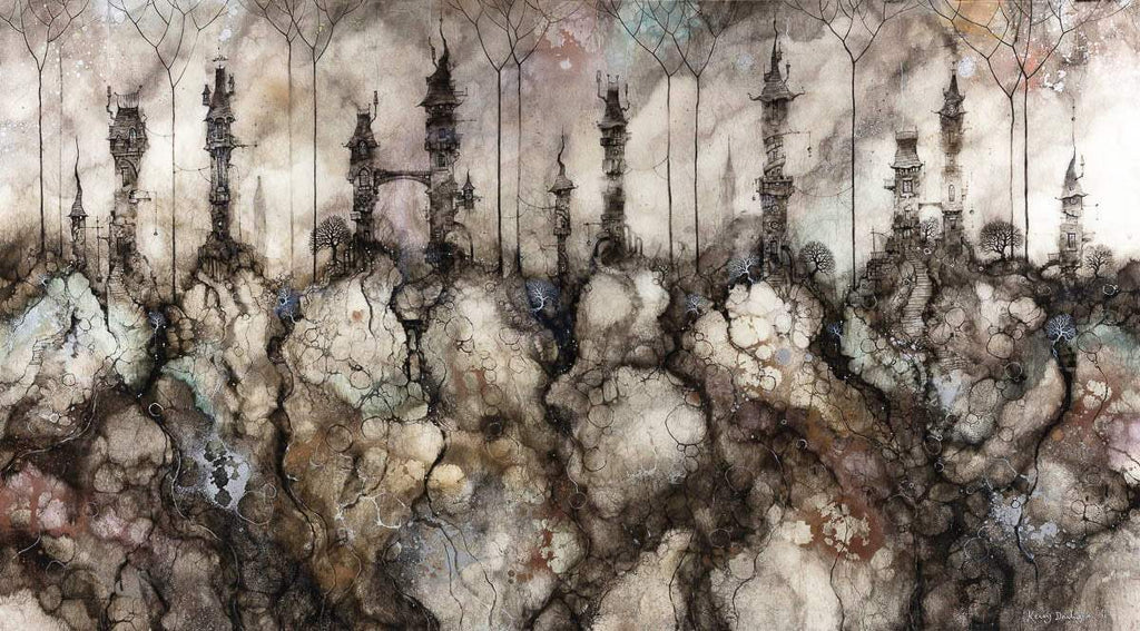 Datura Row - Original - SOLD by artist Kerry Darlington - Wyecliffe Galleries