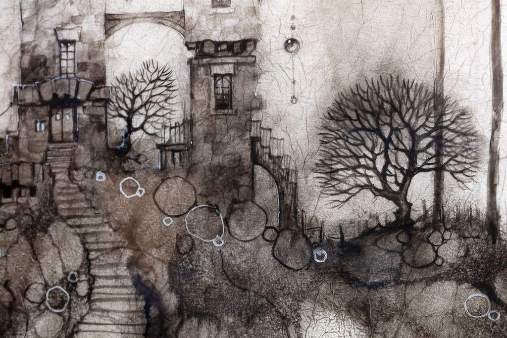 Datura Row - Original - SOLD by artist Kerry Darlington - Wyecliffe Galleries