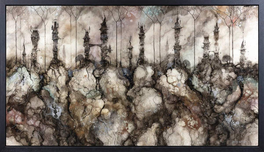 Datura Row - Original - SOLD by artist Kerry Darlington - Wyecliffe Galleries