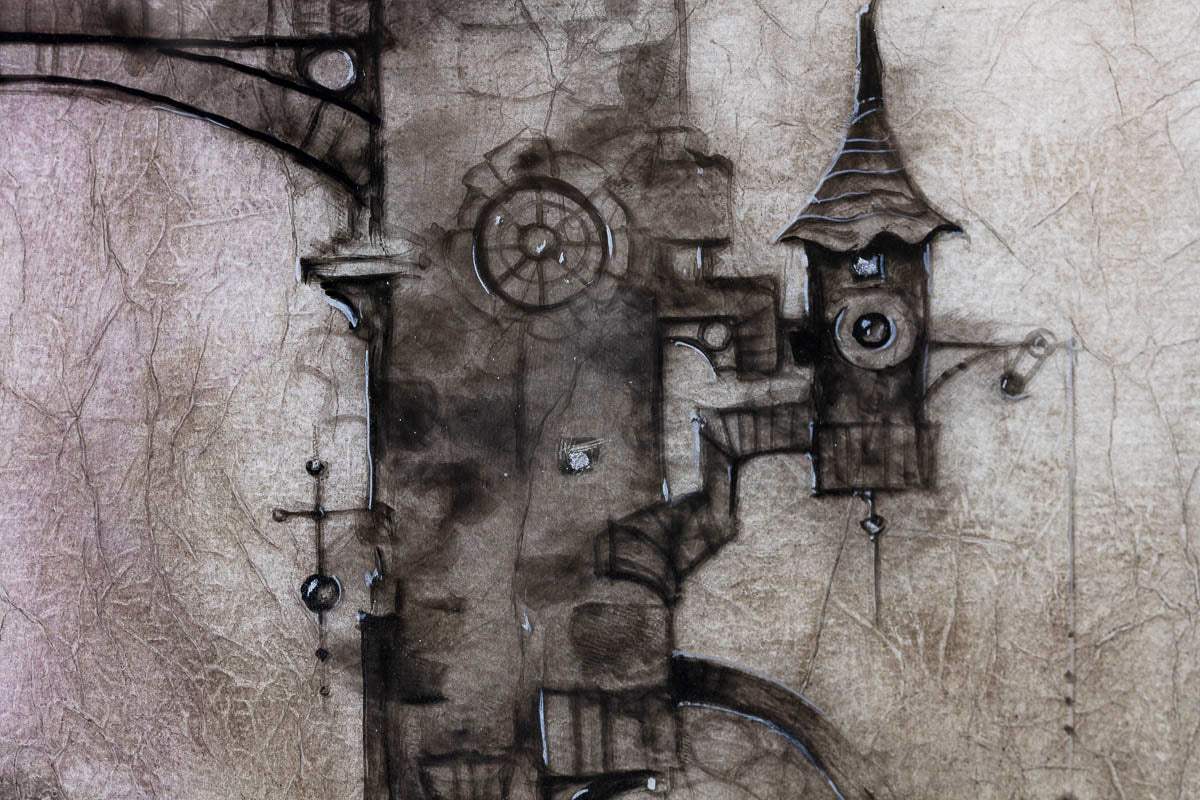 Datura Row - Original - SOLD by artist Kerry Darlington - Wyecliffe Galleries