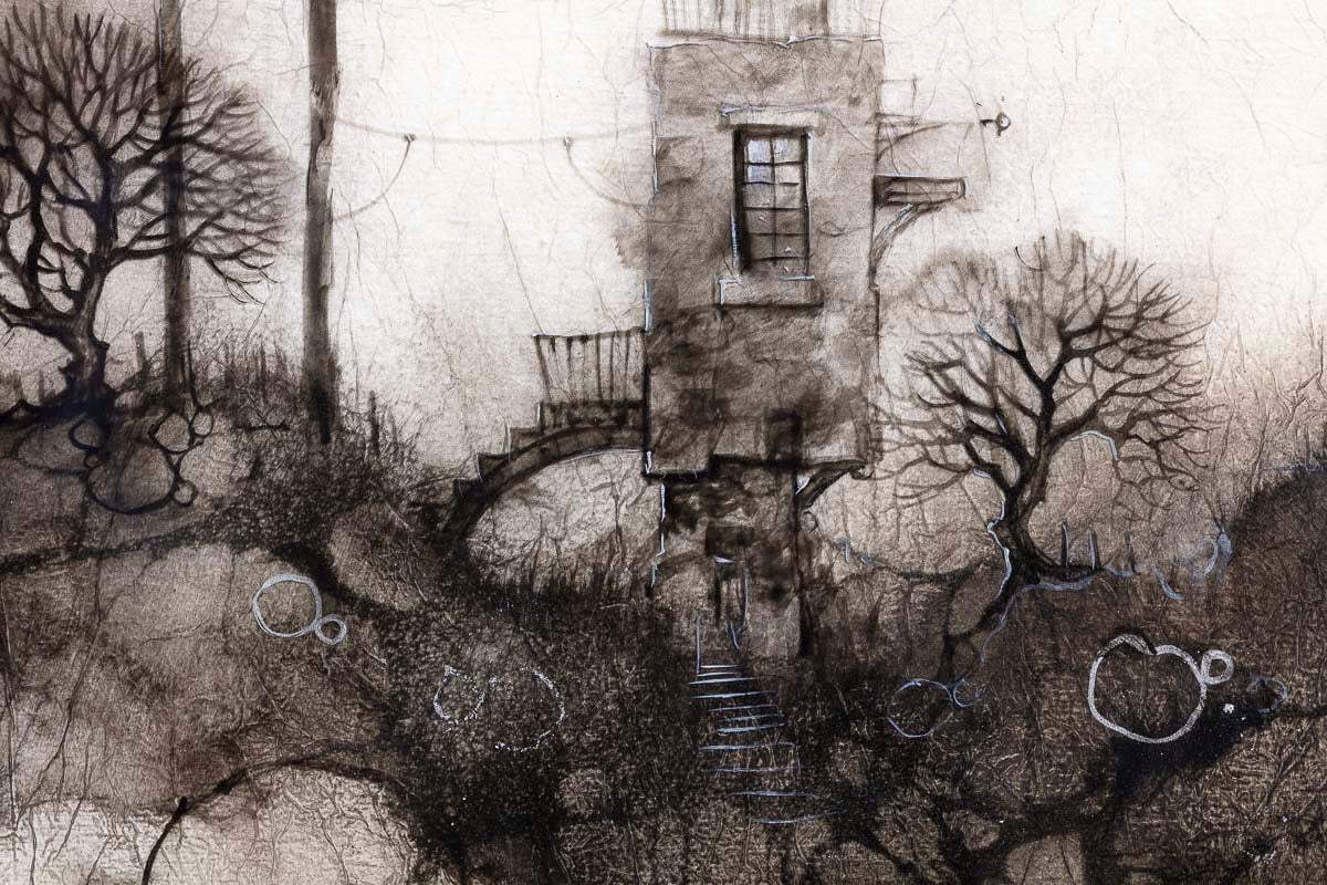 Datura Row - Original - SOLD by artist Kerry Darlington - Wyecliffe Galleries