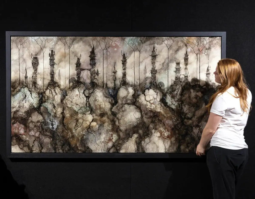 Datura Row - Original - SOLD by artist Kerry Darlington - Wyecliffe Galleries