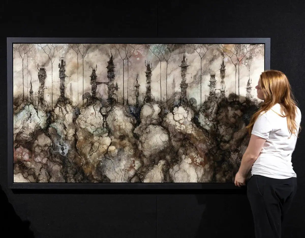 Datura Row - Original - SOLD by artist Kerry Darlington - Wyecliffe Galleries