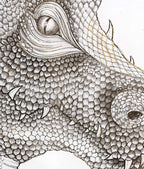 Dragon of the Underworld - Original Sketch - SOLD by artist Kerry Darlington - Wyecliffe Galleries