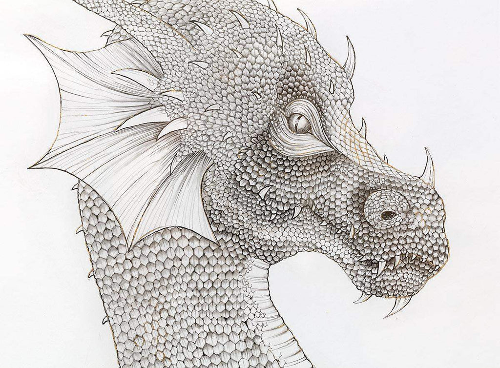 Dragon of the Underworld - Original Sketch - SOLD by artist Kerry Darlington - Wyecliffe Galleries