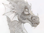 Dragon of the Underworld - Original Sketch - SOLD by artist Kerry Darlington - Wyecliffe Galleries