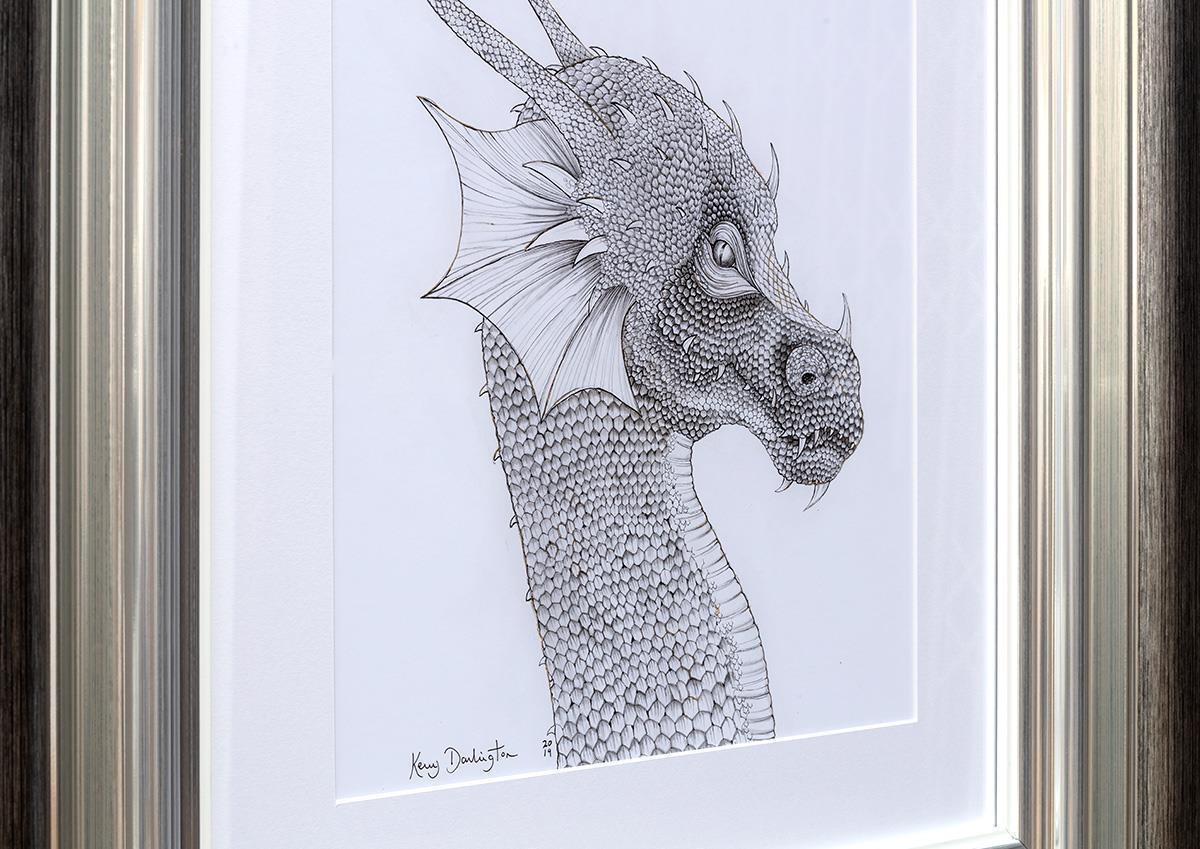 Dragon of the Underworld  - Sketch Kerry Darlington Framed