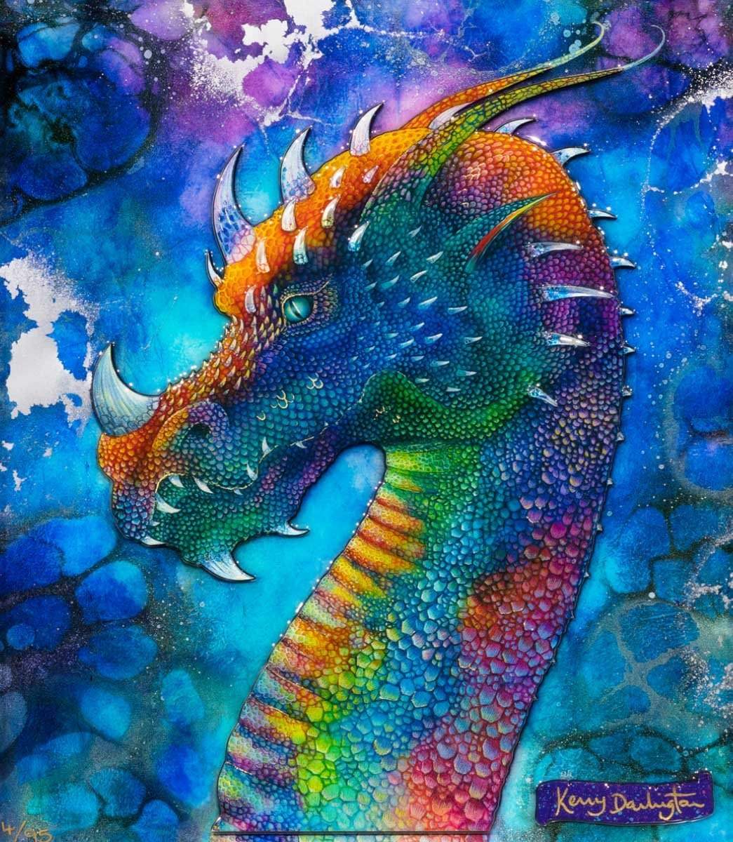 Dragon Of Hidden Treasures & Dragon Of The Underworld - Edition - Matching SET by artist Kerry Darlington - Wyecliffe Galleries